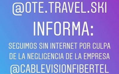 Desde el día martes @ote.travel.ski no tiene internet. La empresa @cablevisionfi…